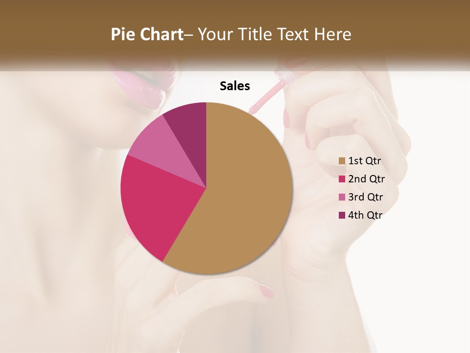 A Woman With Pink Nail Polish Holding A Pink Toothbrush PowerPoint Template