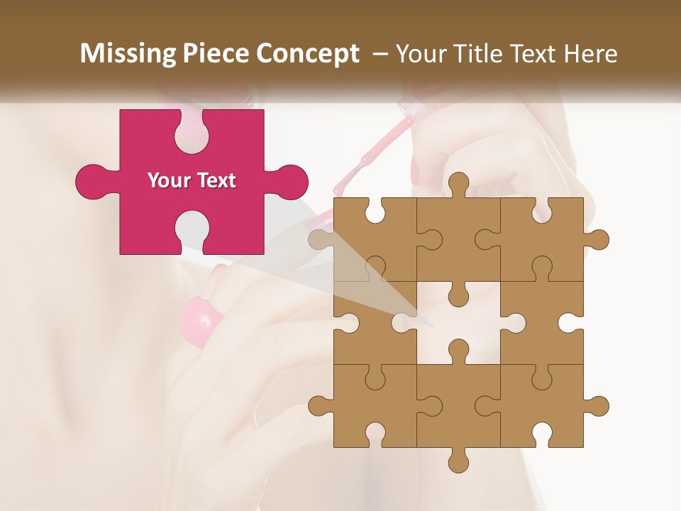 A Woman With Pink Nail Polish Holding A Pink Toothbrush PowerPoint Template