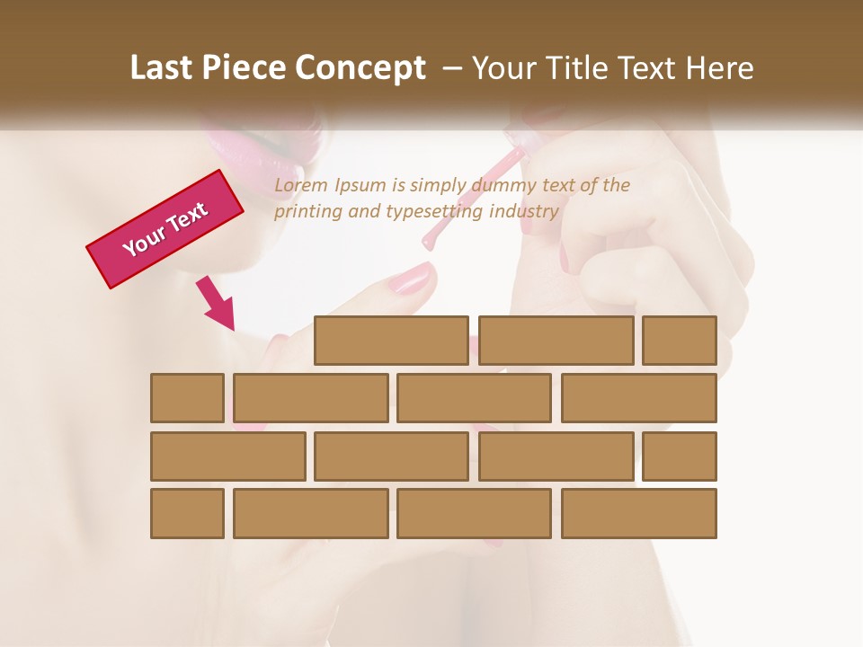 A Woman With Pink Nail Polish Holding A Pink Toothbrush PowerPoint Template