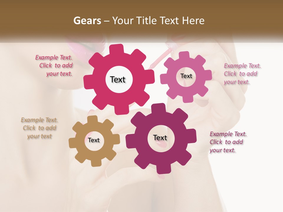 A Woman With Pink Nail Polish Holding A Pink Toothbrush PowerPoint Template