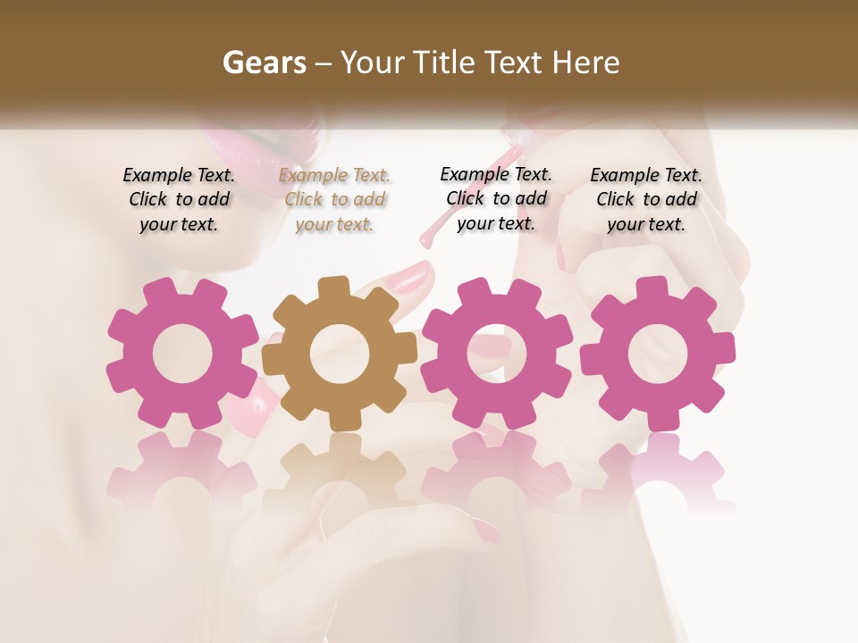 A Woman With Pink Nail Polish Holding A Pink Toothbrush PowerPoint Template