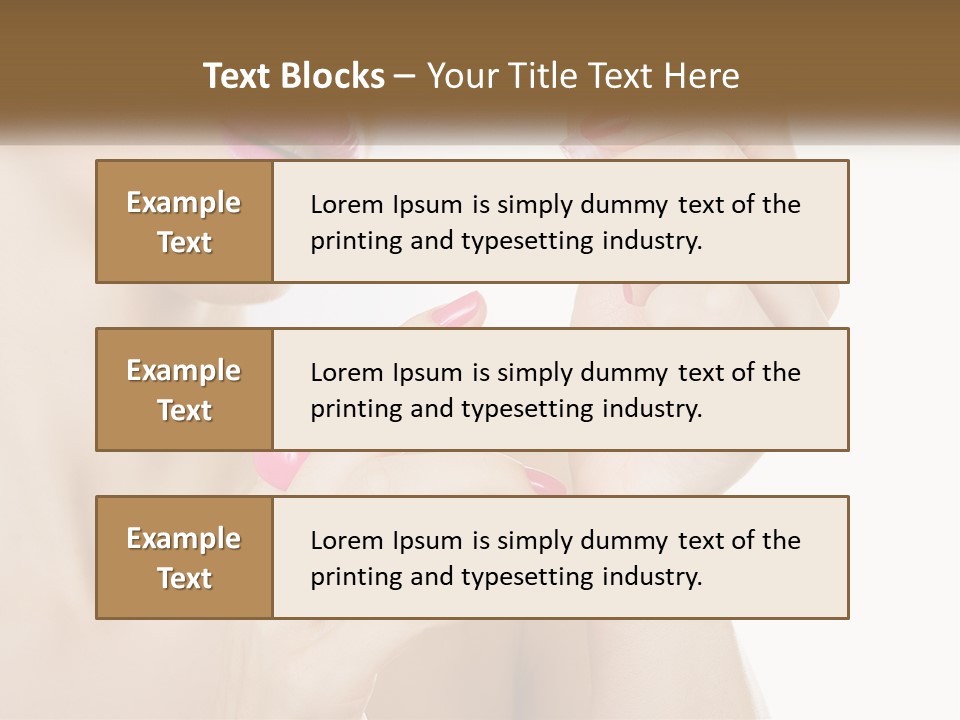 A Woman With Pink Nail Polish Holding A Pink Toothbrush PowerPoint Template