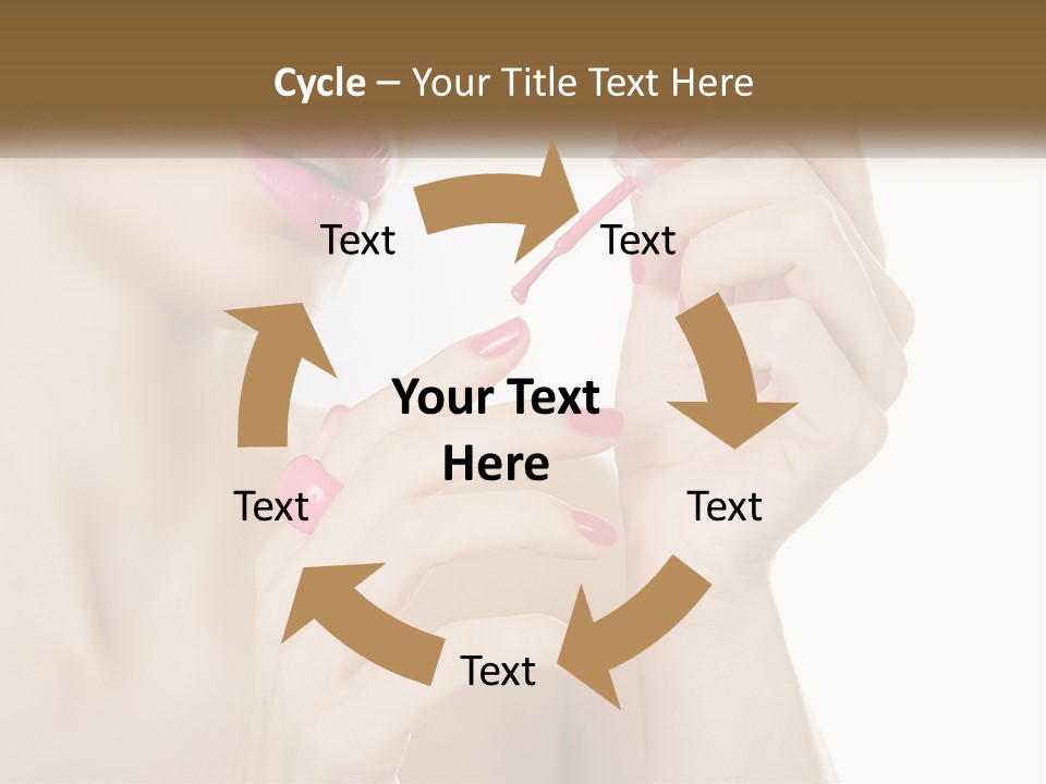 A Woman With Pink Nail Polish Holding A Pink Toothbrush PowerPoint Template