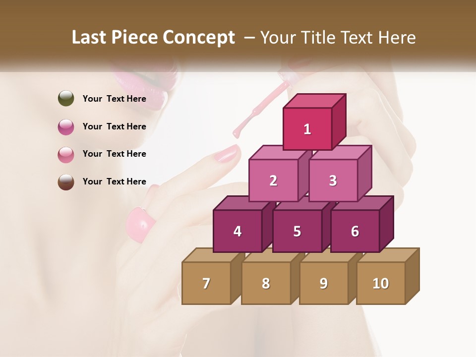 A Woman With Pink Nail Polish Holding A Pink Toothbrush PowerPoint Template