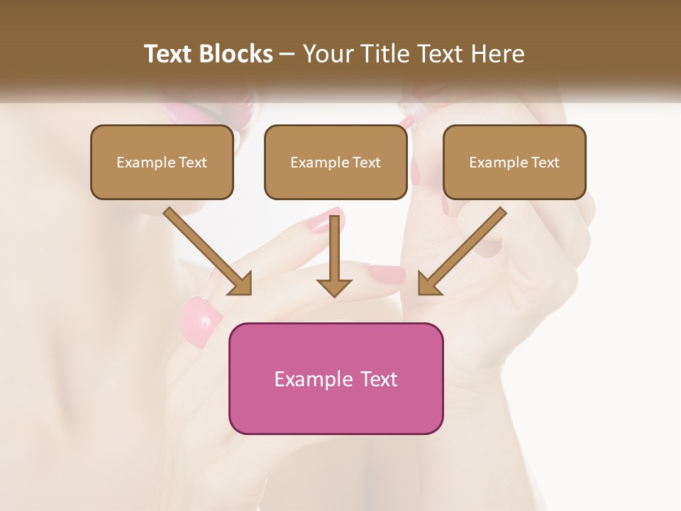 A Woman With Pink Nail Polish Holding A Pink Toothbrush PowerPoint Template