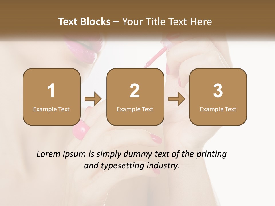 A Woman With Pink Nail Polish Holding A Pink Toothbrush PowerPoint Template