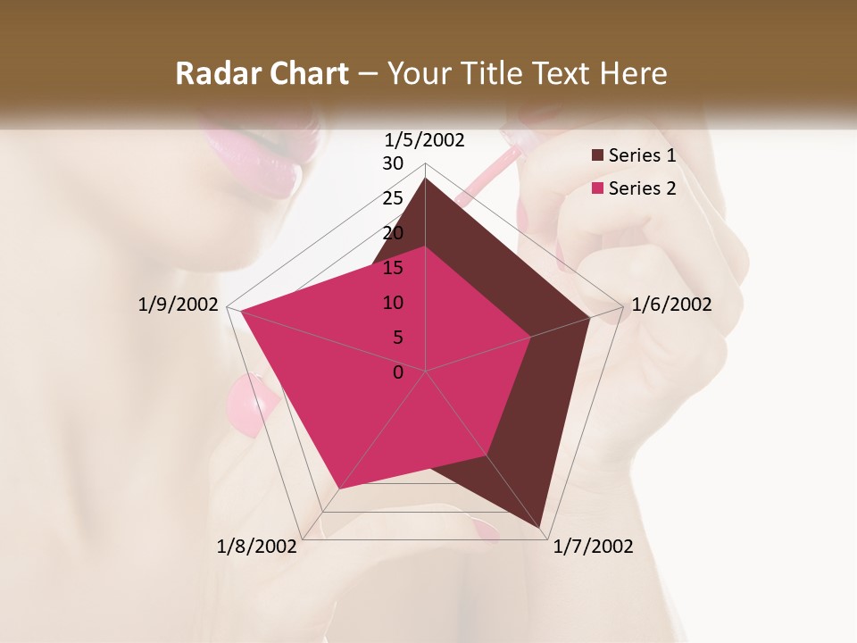 A Woman With Pink Nail Polish Holding A Pink Toothbrush PowerPoint Template