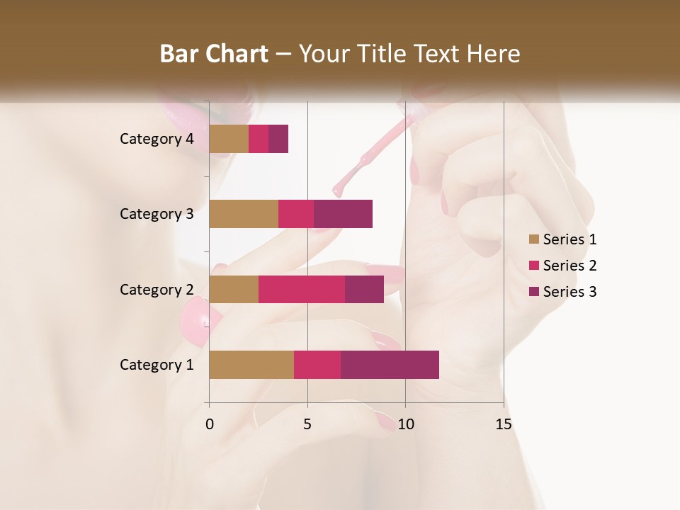 A Woman With Pink Nail Polish Holding A Pink Toothbrush PowerPoint Template