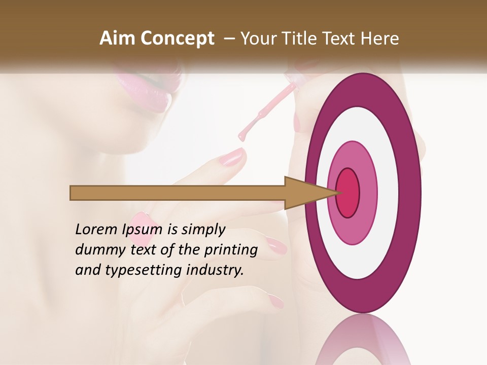 A Woman With Pink Nail Polish Holding A Pink Toothbrush PowerPoint Template