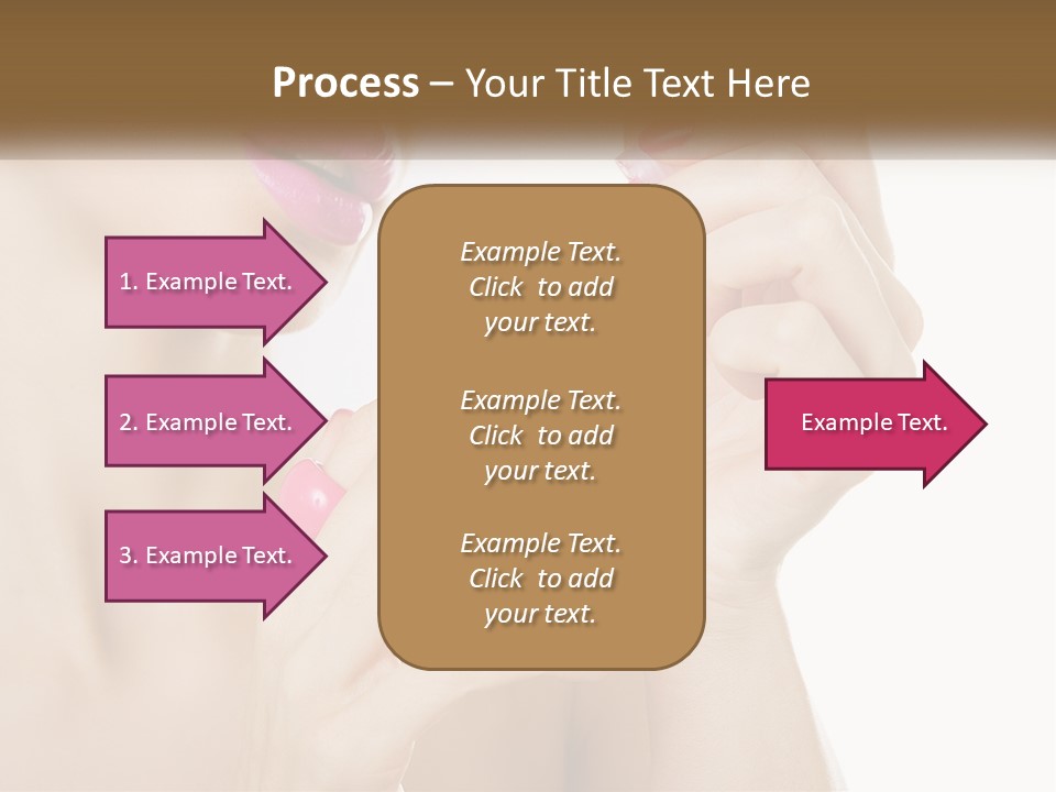 A Woman With Pink Nail Polish Holding A Pink Toothbrush PowerPoint Template