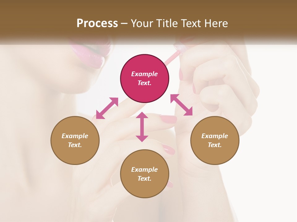 A Woman With Pink Nail Polish Holding A Pink Toothbrush PowerPoint Template