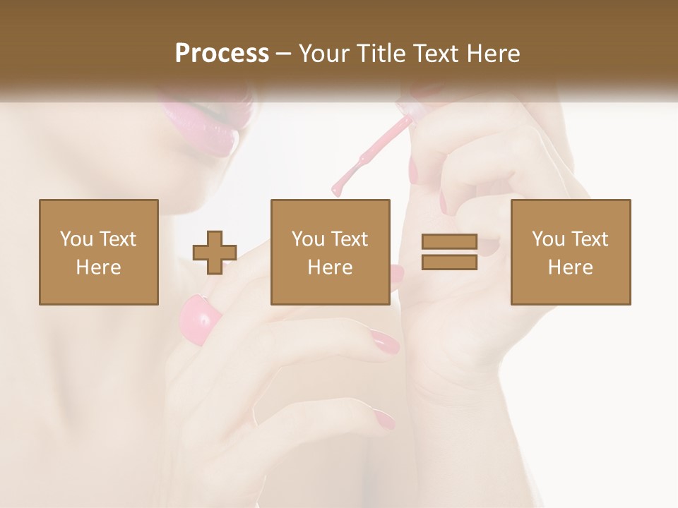 A Woman With Pink Nail Polish Holding A Pink Toothbrush PowerPoint Template