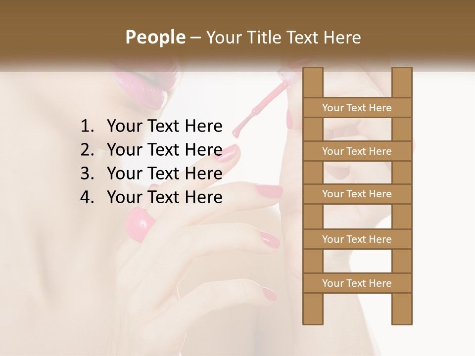 A Woman With Pink Nail Polish Holding A Pink Toothbrush PowerPoint Template
