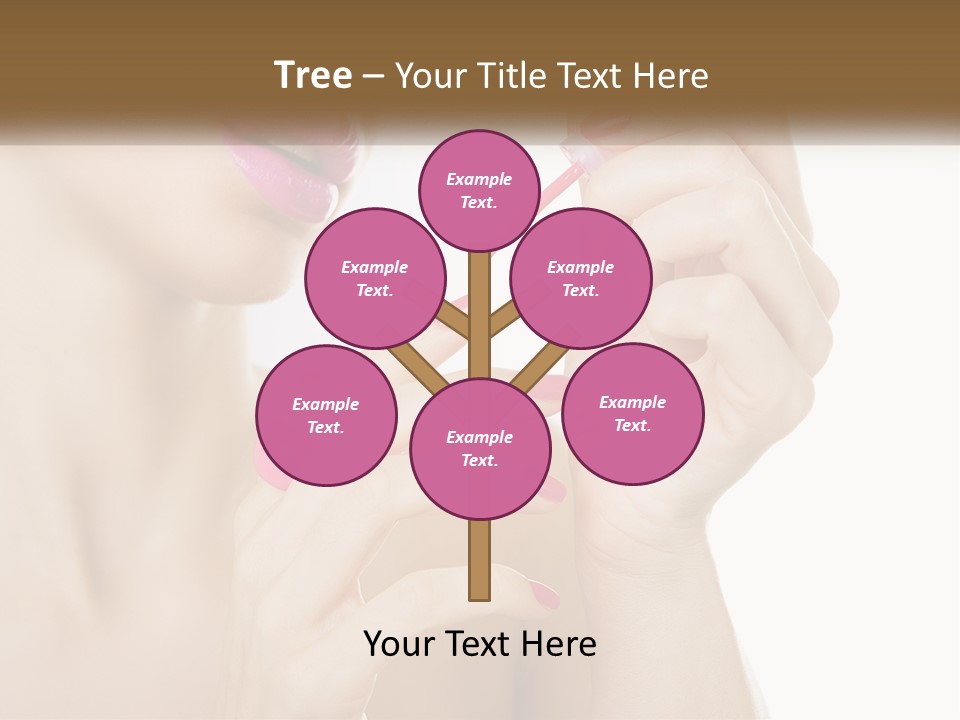 A Woman With Pink Nail Polish Holding A Pink Toothbrush PowerPoint Template