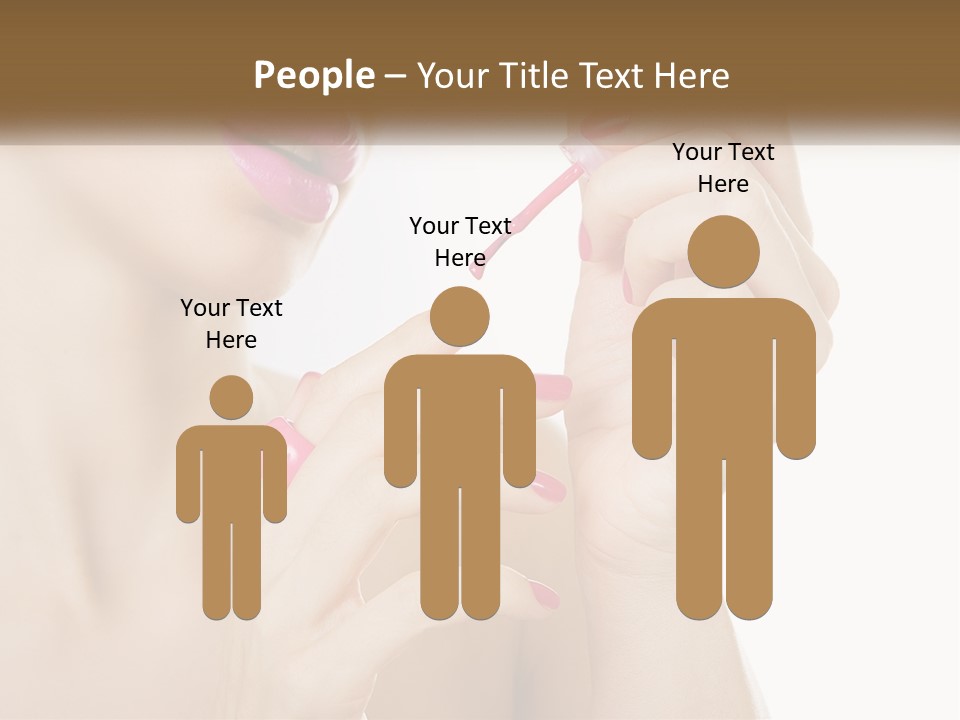 A Woman With Pink Nail Polish Holding A Pink Toothbrush PowerPoint Template