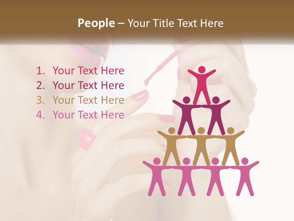 A Woman With Pink Nail Polish Holding A Pink Toothbrush PowerPoint Template