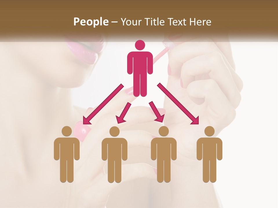 A Woman With Pink Nail Polish Holding A Pink Toothbrush PowerPoint Template