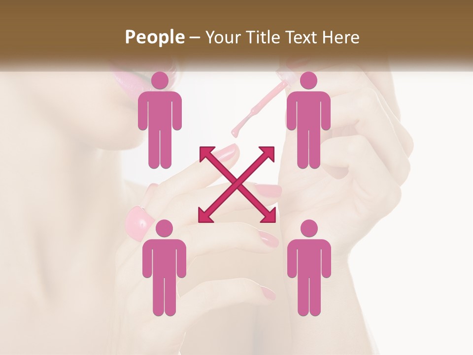 A Woman With Pink Nail Polish Holding A Pink Toothbrush PowerPoint Template