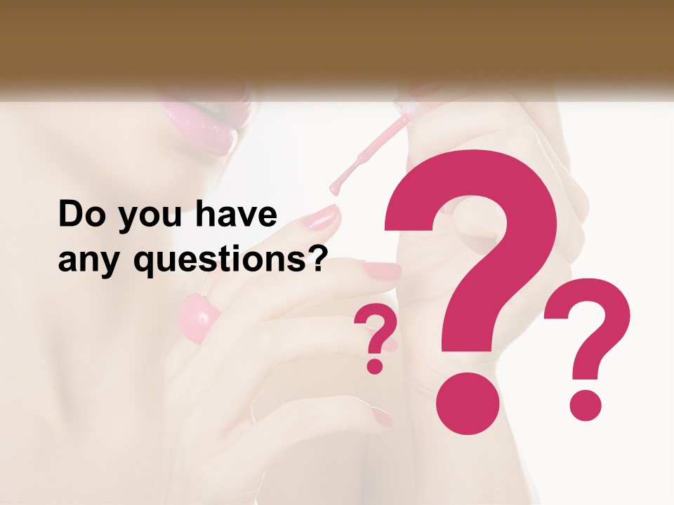 A Woman With Pink Nail Polish Holding A Pink Toothbrush PowerPoint Template