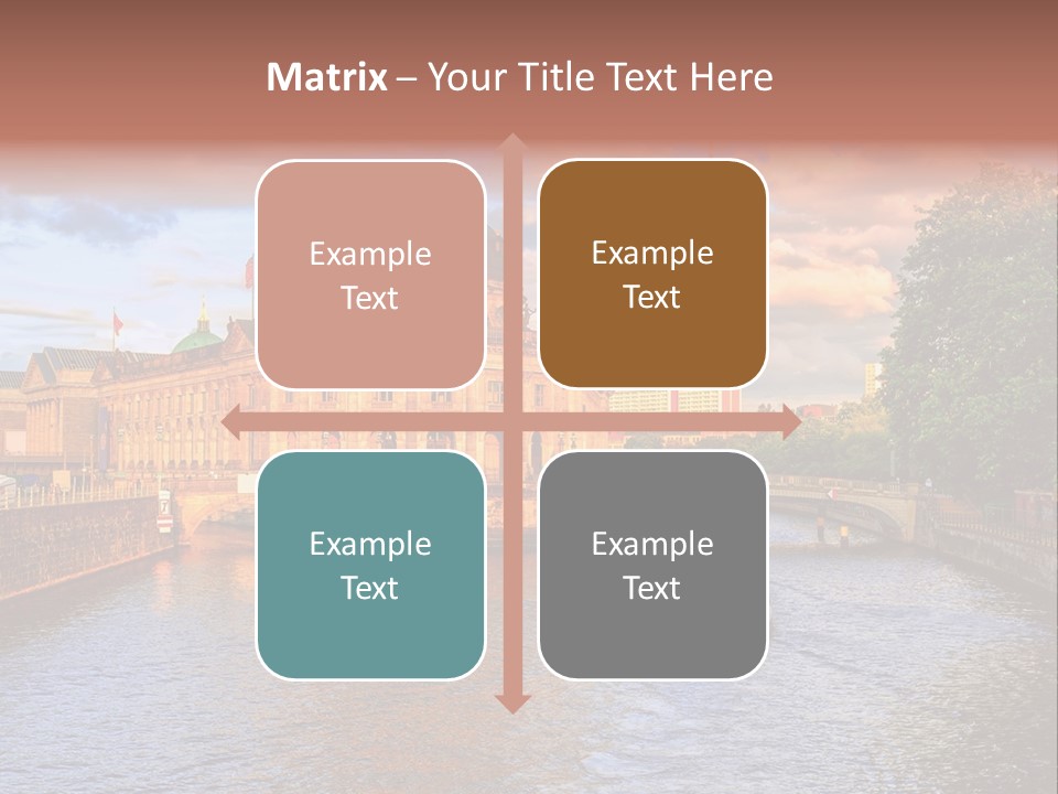 A Boat Traveling Down A River Next To A Tall Building PowerPoint Template