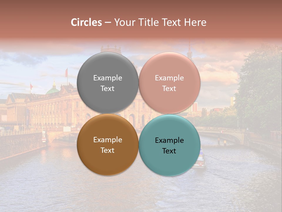 A Boat Traveling Down A River Next To A Tall Building PowerPoint Template