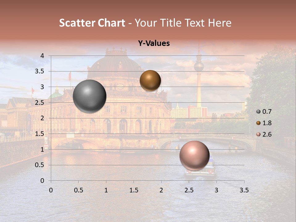 A Boat Traveling Down A River Next To A Tall Building PowerPoint Template