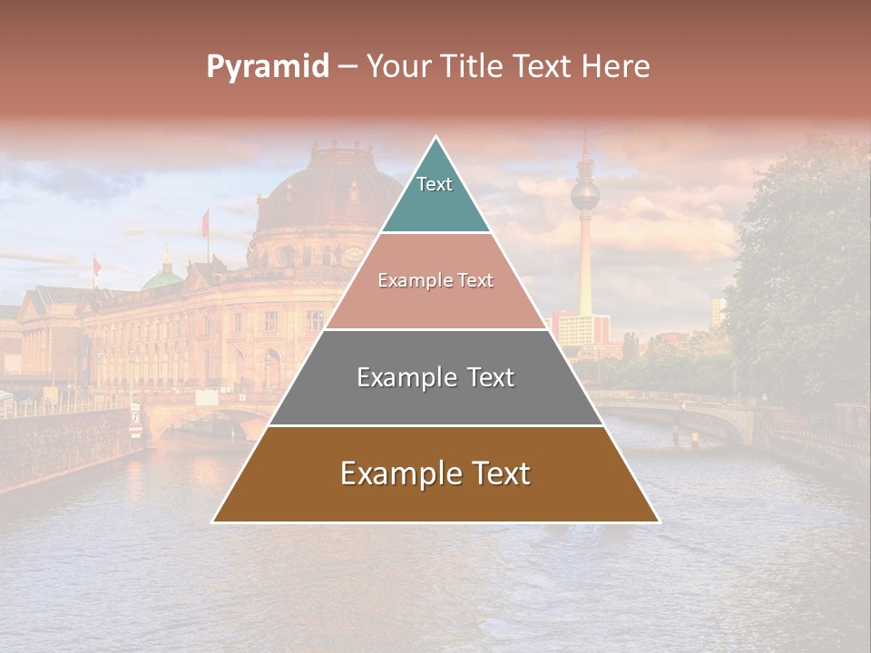 A Boat Traveling Down A River Next To A Tall Building PowerPoint Template