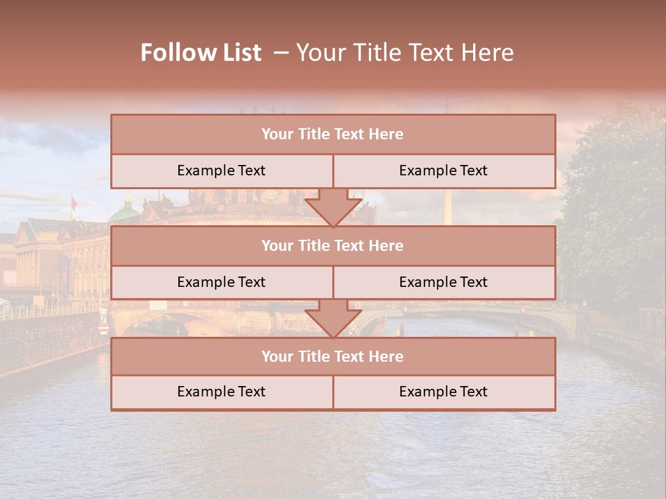 A Boat Traveling Down A River Next To A Tall Building PowerPoint Template