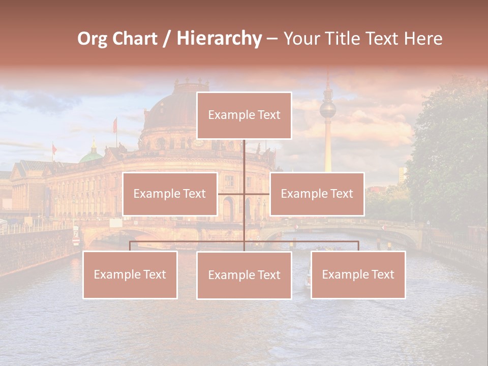 A Boat Traveling Down A River Next To A Tall Building PowerPoint Template