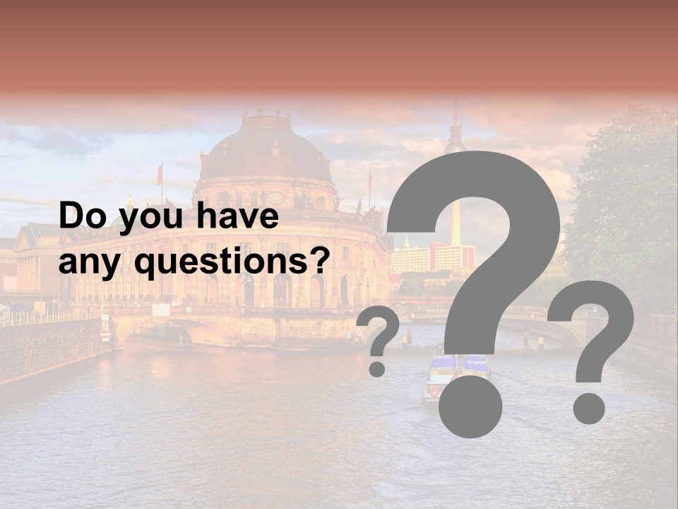 A Boat Traveling Down A River Next To A Tall Building PowerPoint Template