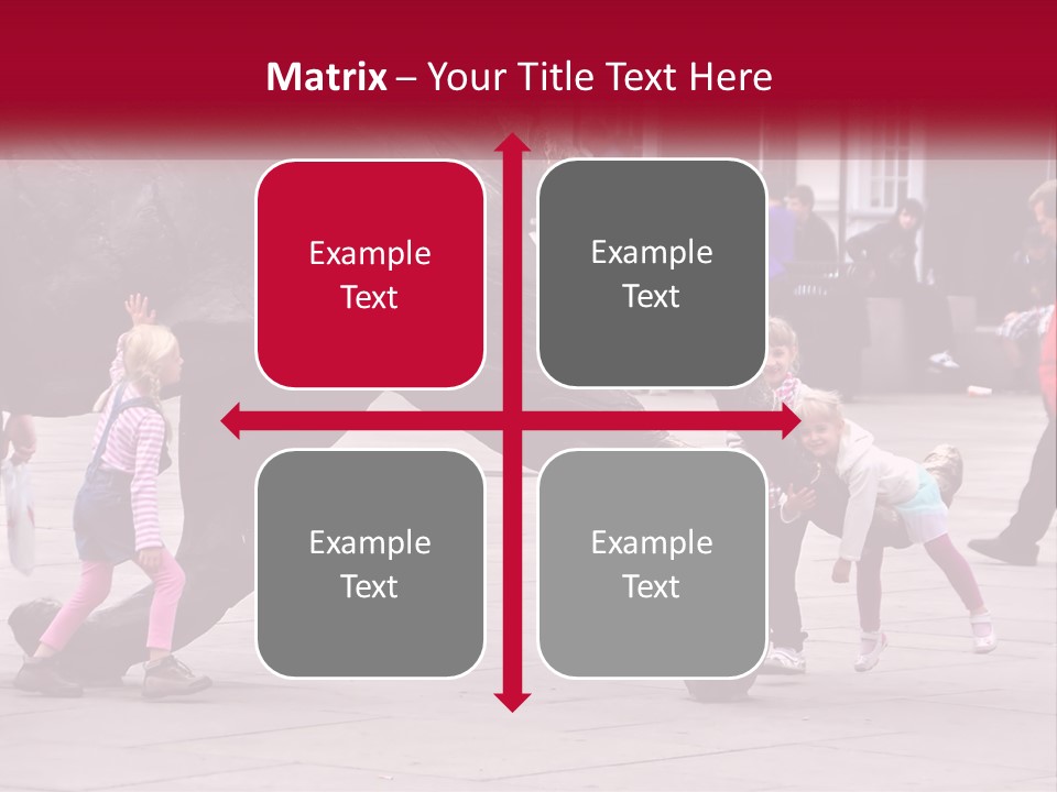 A Group Of Children Playing In Front Of A Statue PowerPoint Template