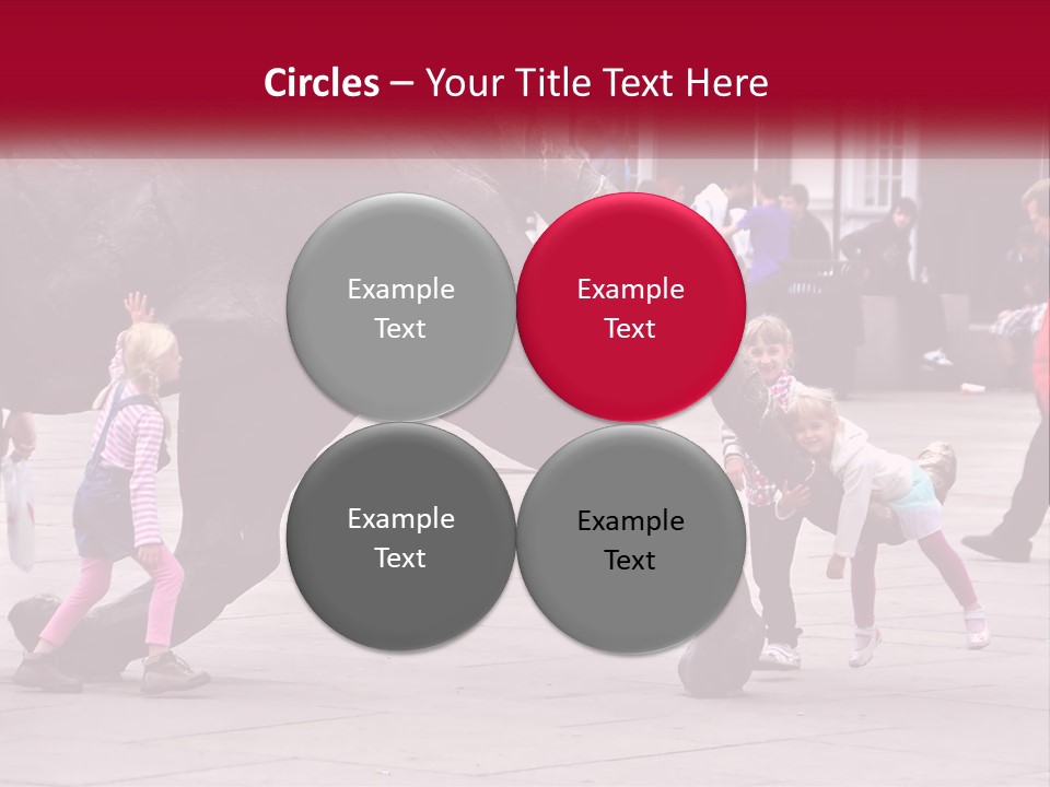 A Group Of Children Playing In Front Of A Statue PowerPoint Template