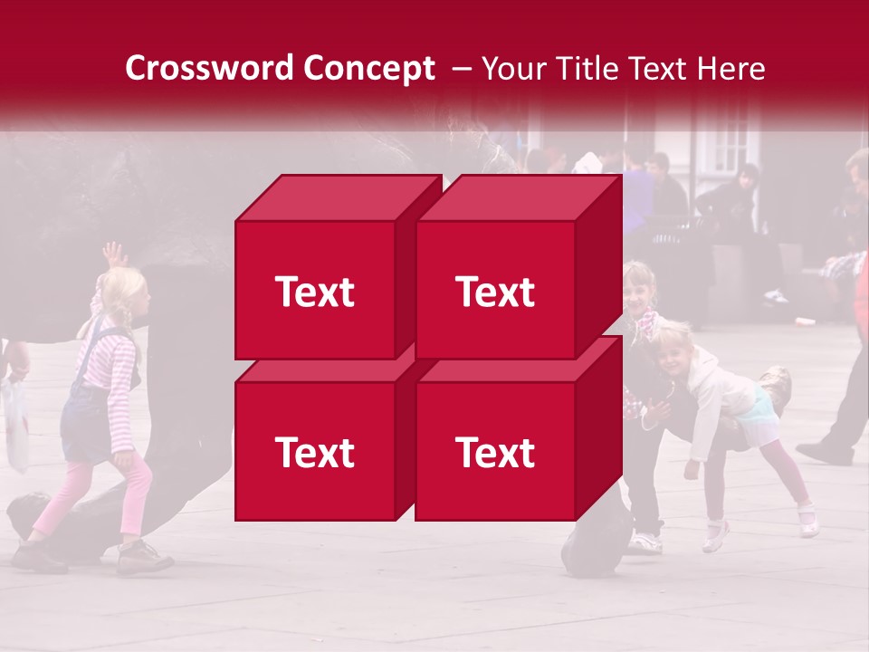 A Group Of Children Playing In Front Of A Statue PowerPoint Template