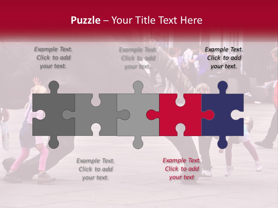 A Group Of Children Playing In Front Of A Statue PowerPoint Template