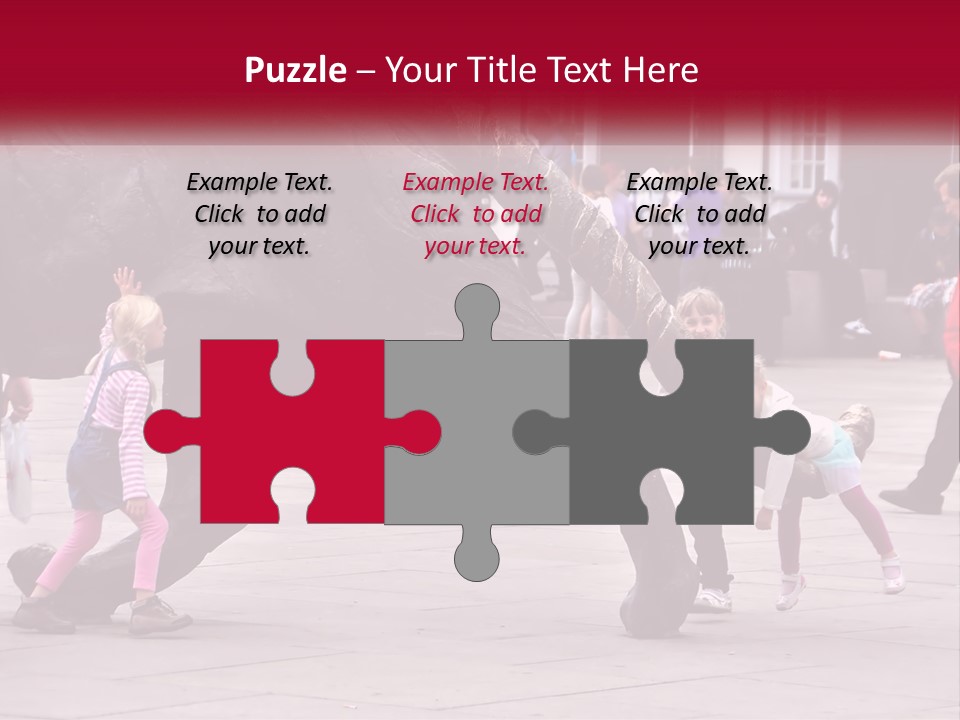 A Group Of Children Playing In Front Of A Statue PowerPoint Template