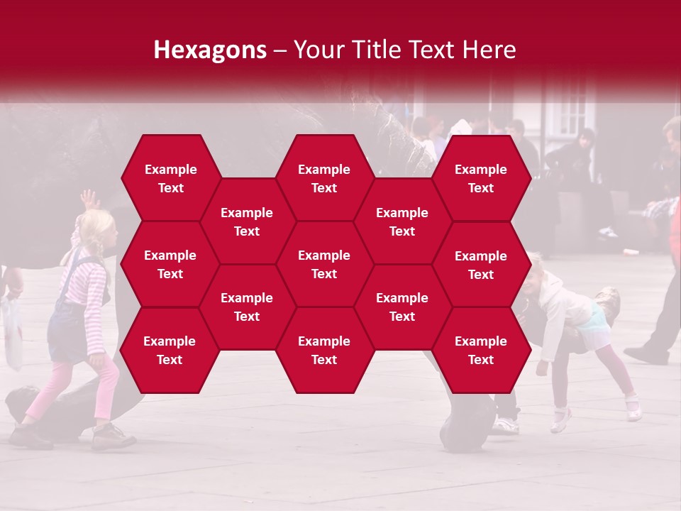 A Group Of Children Playing In Front Of A Statue PowerPoint Template