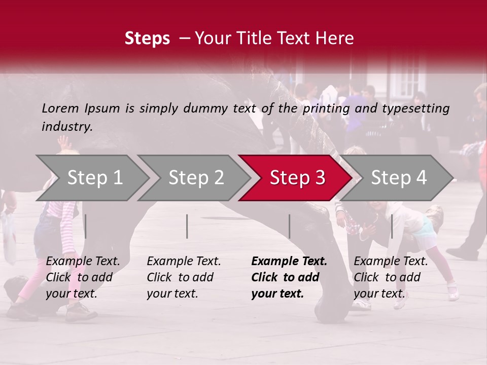 A Group Of Children Playing In Front Of A Statue PowerPoint Template