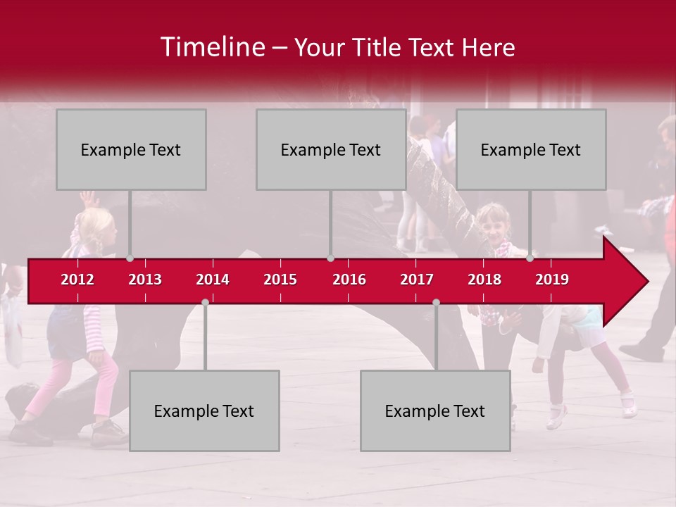 A Group Of Children Playing In Front Of A Statue PowerPoint Template