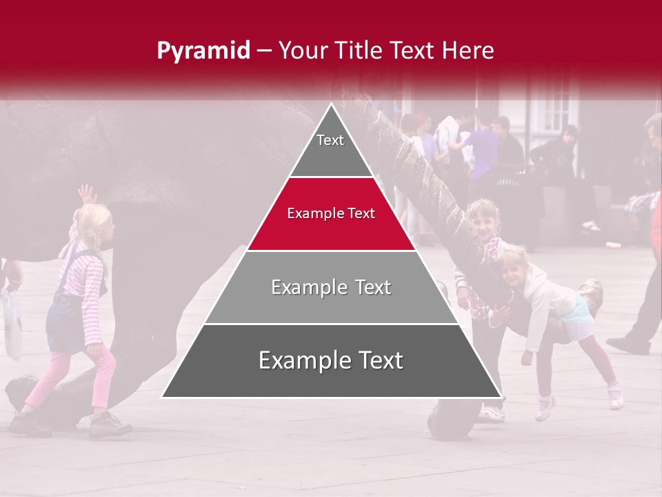 A Group Of Children Playing In Front Of A Statue PowerPoint Template