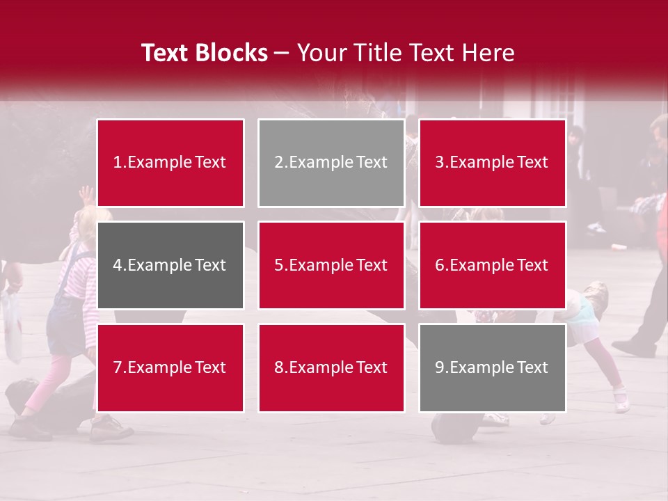 A Group Of Children Playing In Front Of A Statue PowerPoint Template