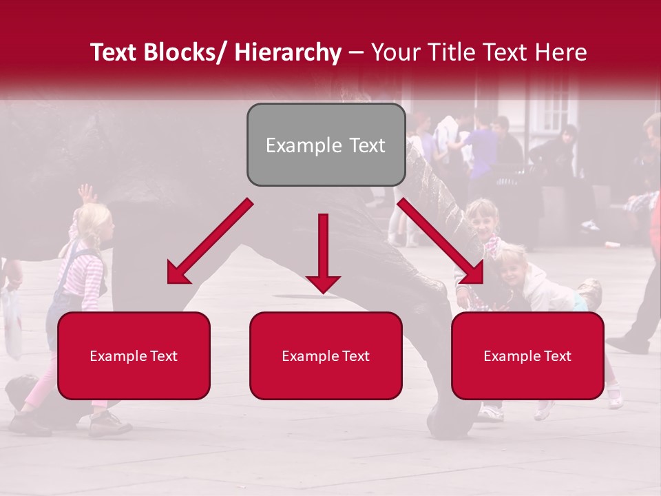 A Group Of Children Playing In Front Of A Statue PowerPoint Template