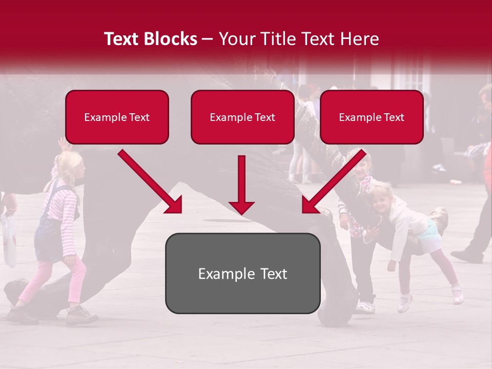 A Group Of Children Playing In Front Of A Statue PowerPoint Template