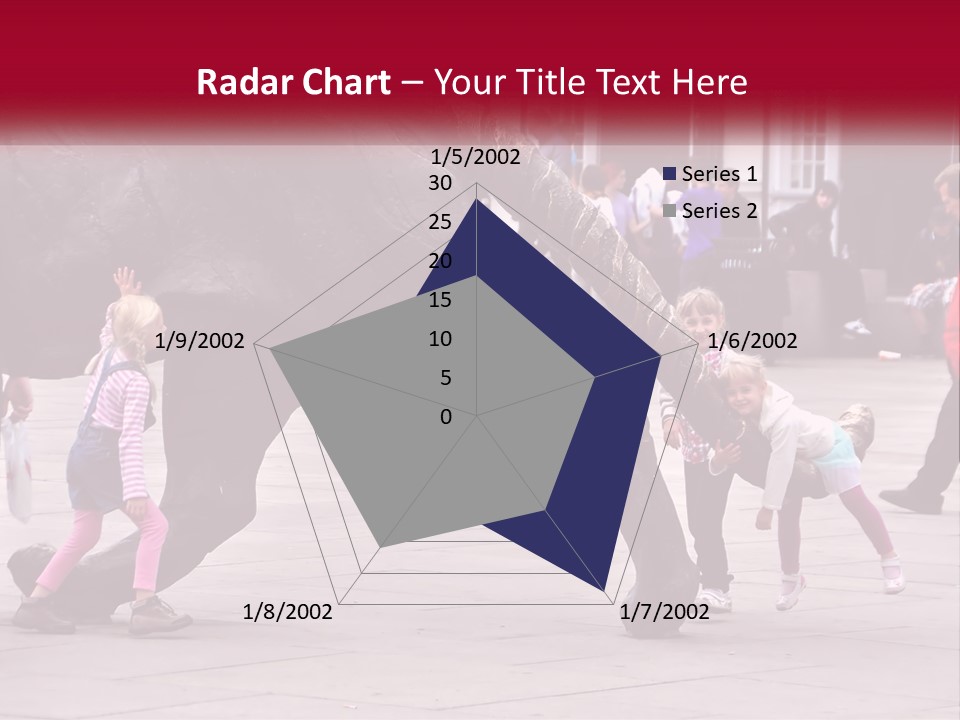 A Group Of Children Playing In Front Of A Statue PowerPoint Template