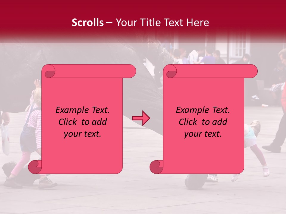 A Group Of Children Playing In Front Of A Statue PowerPoint Template