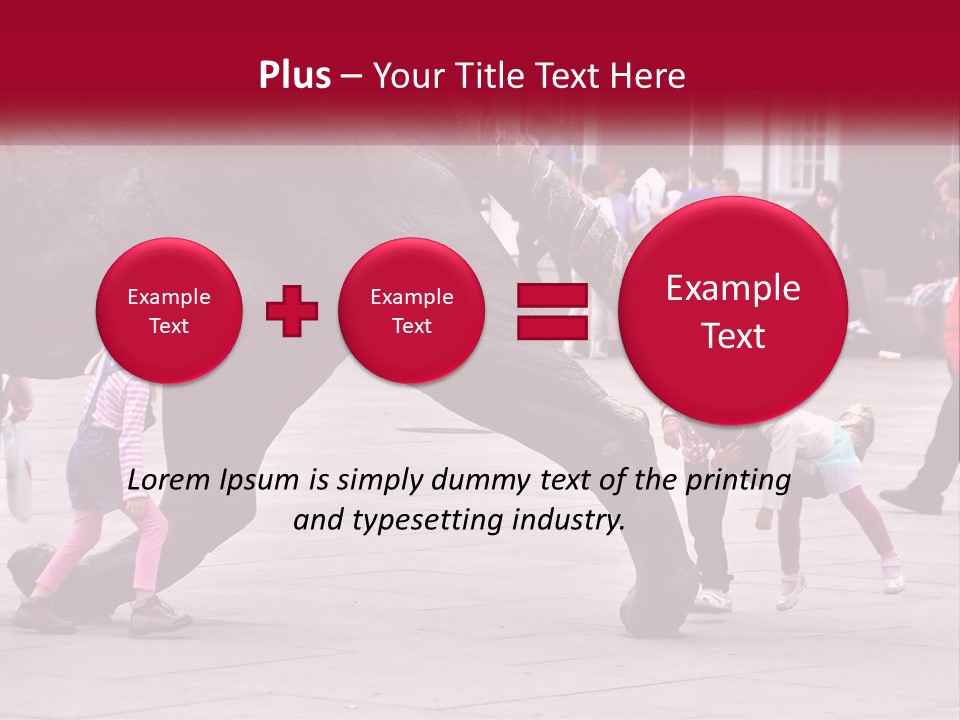 A Group Of Children Playing In Front Of A Statue PowerPoint Template