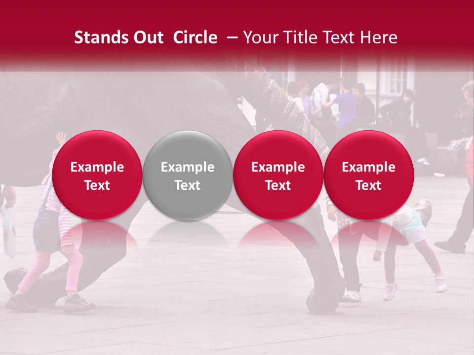 A Group Of Children Playing In Front Of A Statue PowerPoint Template