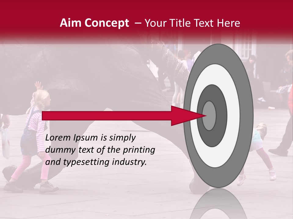 A Group Of Children Playing In Front Of A Statue PowerPoint Template