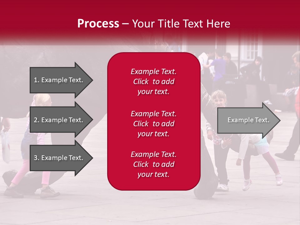 A Group Of Children Playing In Front Of A Statue PowerPoint Template
