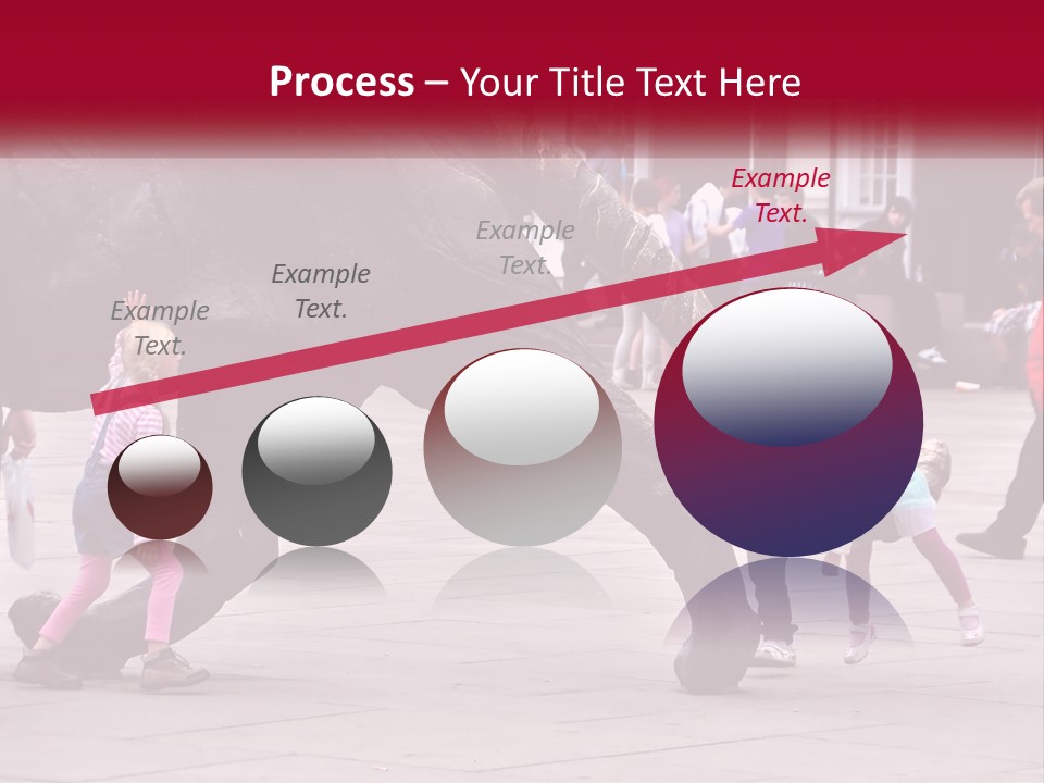 A Group Of Children Playing In Front Of A Statue PowerPoint Template