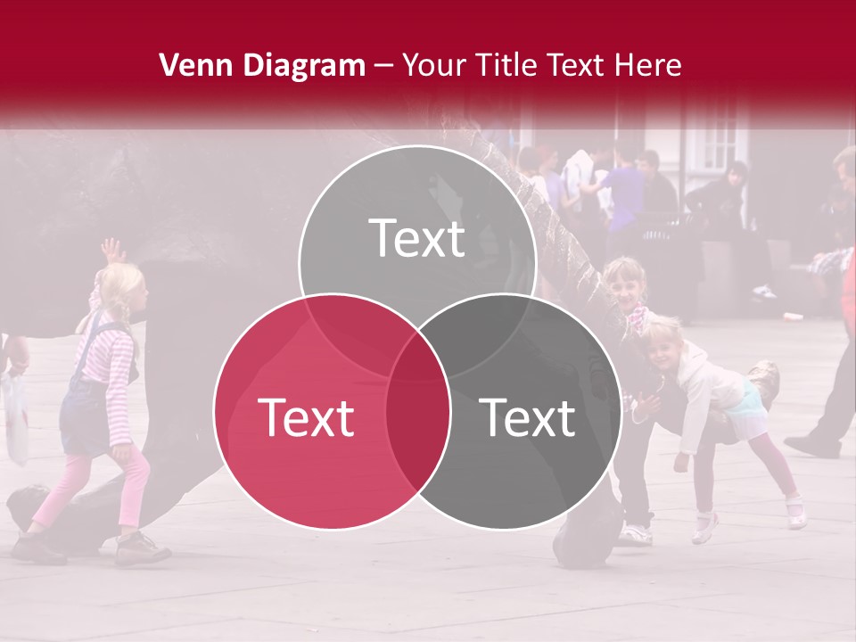 A Group Of Children Playing In Front Of A Statue PowerPoint Template